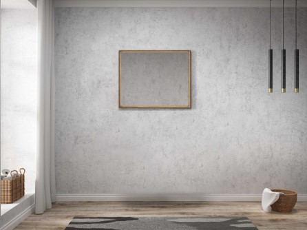  مراية  مستطيل ليد RR4022 مقاس 70*95 سم لون ذهبي إطار خشبي