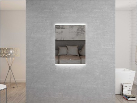  مراية  مستطيل ليد RR4024 مقاس 80*60 سم إطار أكريليك