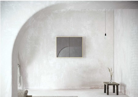  مراية  مستطيل ليد RR4025 مع لمس و رف مقاس 65*75 سم إطار أكريليك