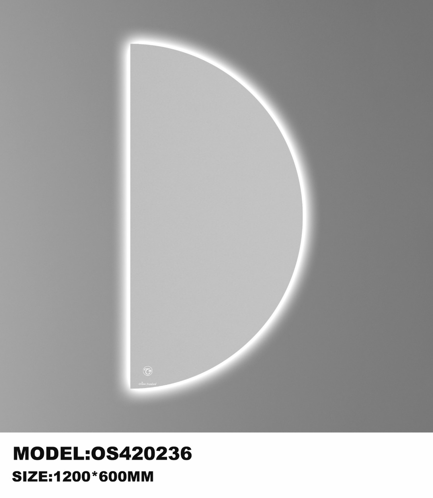 مراية  ليد OS420236 نصف دائري يمين مقاس 120*60 سم