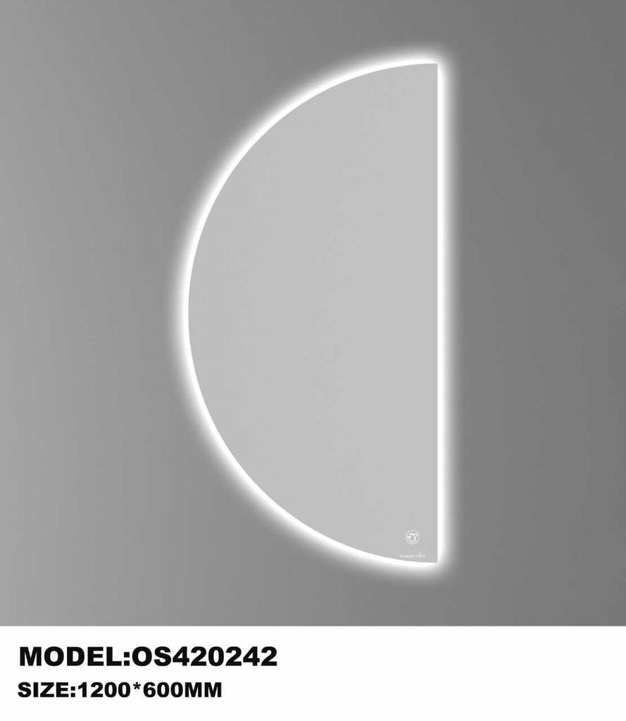 مراية  ليد OS420242 نصف دائري يسار مقاس 120*60 سم