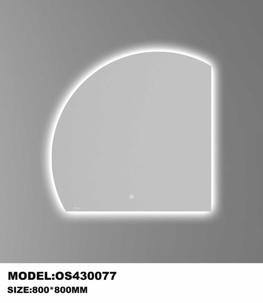 مراية  ليد OS430077 نصف دائري مقاس 80*80 سم
