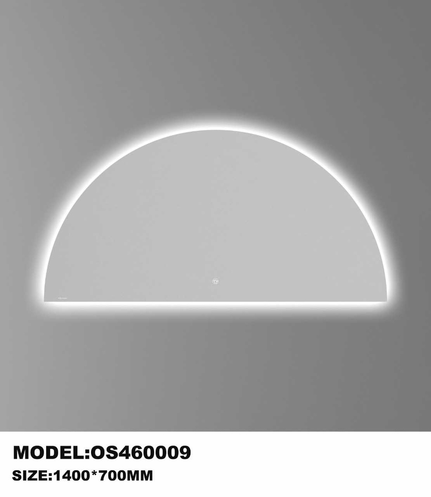 مراية  ليد OS460009 نصف دائري مقاس 140*70 سم