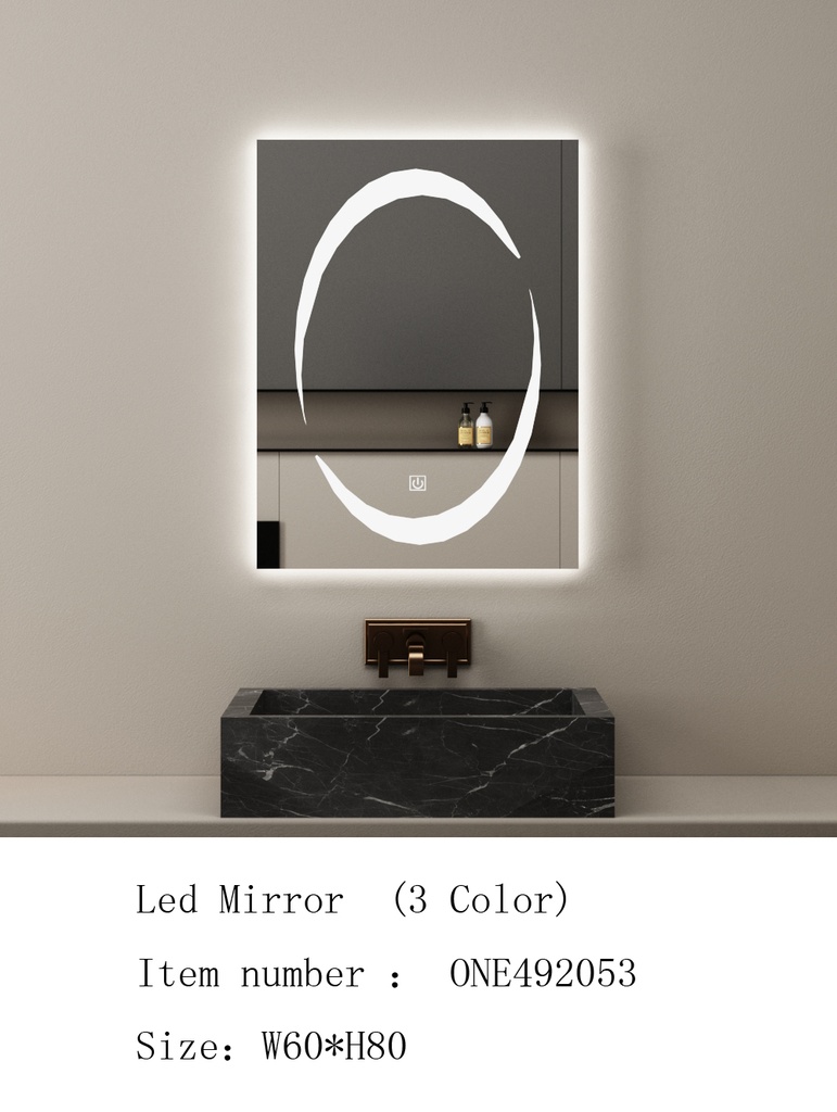 مراية ليد ONE492053 صيني 3 لون 60*80 سم مستطيل