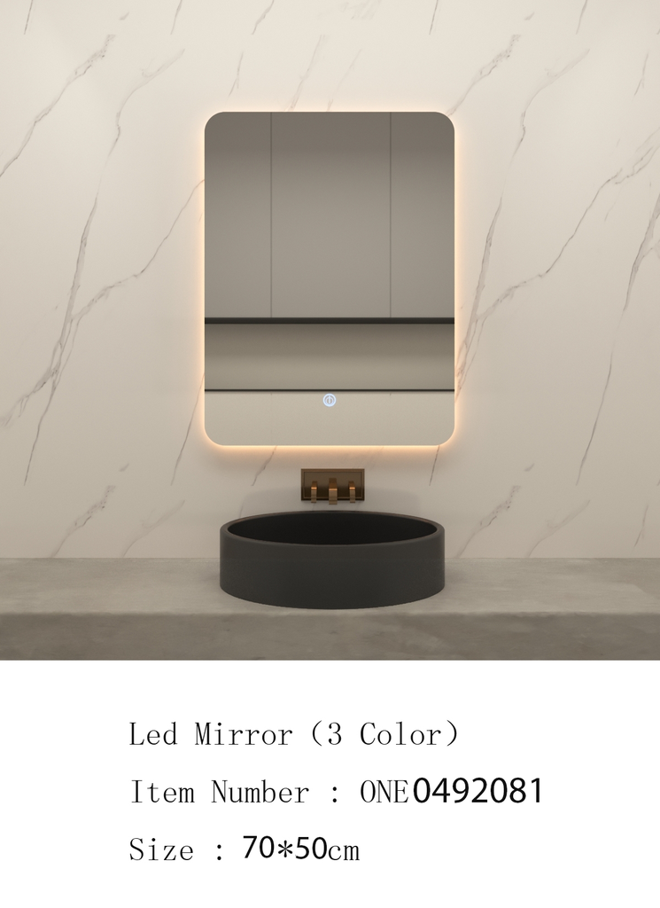 مراية ليد ONE492081 صيني اضاءة خلفية 3 لون 45*60 سم مستطيل