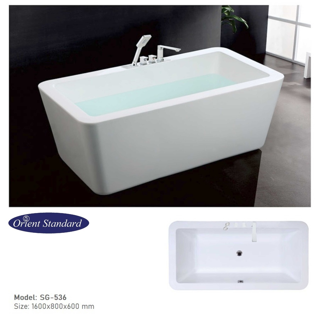 مغطس كلاسيكي أبيض   SG-536 م 160*80*60 مع خلاط