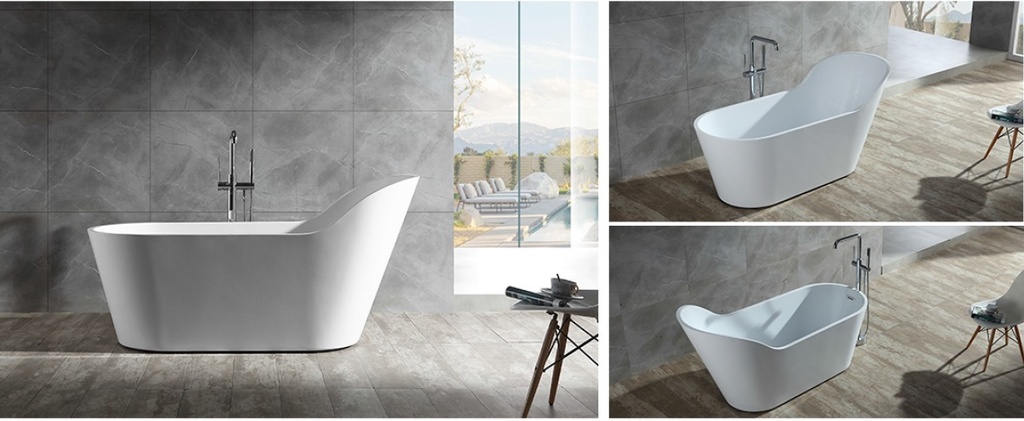 مغطس كلاسيك OS-514 صيني ORIENT STANDARD ابيض 85*74*170 بيضاوي ظهر مرتفع