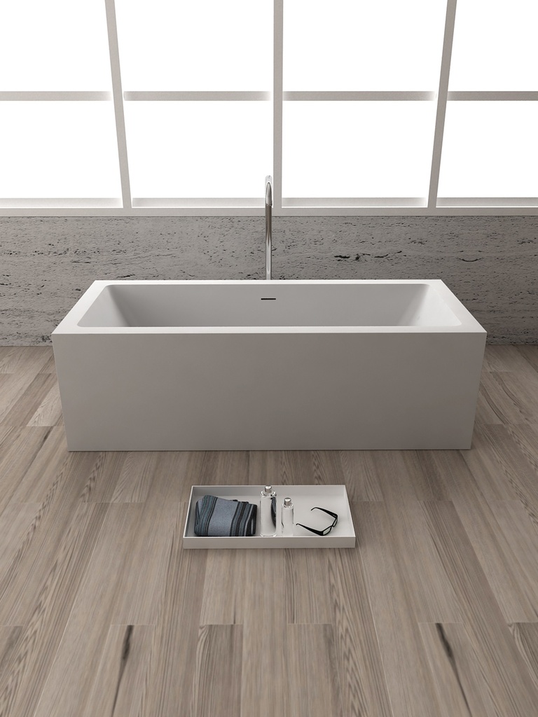 مغطس كلاسيكي  حجر RR114  مقاس 183*80*58 ابيض مطفي