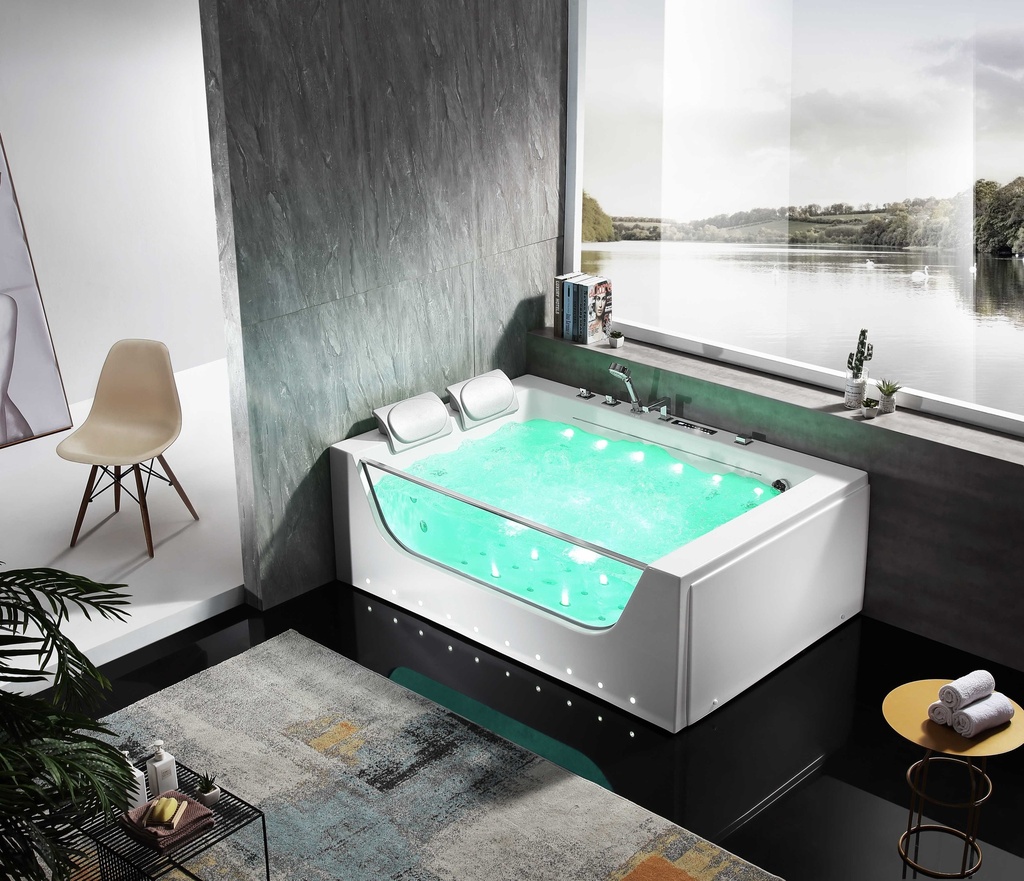 مغطس جاكوزي أبيض يمين 2 دينمو م. RR002  م 180*120*60