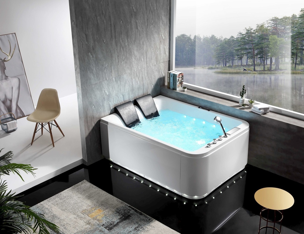 مغطس جاكوزي مستطيل RR001-1 صيني REST ROOM أبيض يمين 2 دينمو 180*135*70 Bluetooth