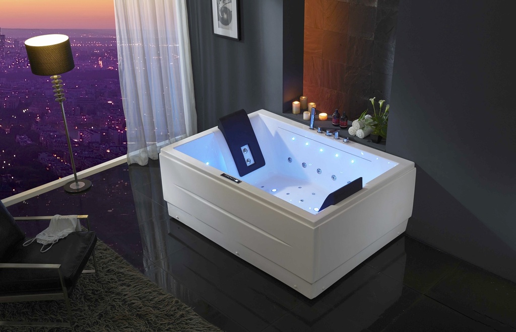 مغطس جاكوزي مستطيل RR004-1 صيني REST ROOM أبيض 2 دينمو 170*115*72 Bluetooth