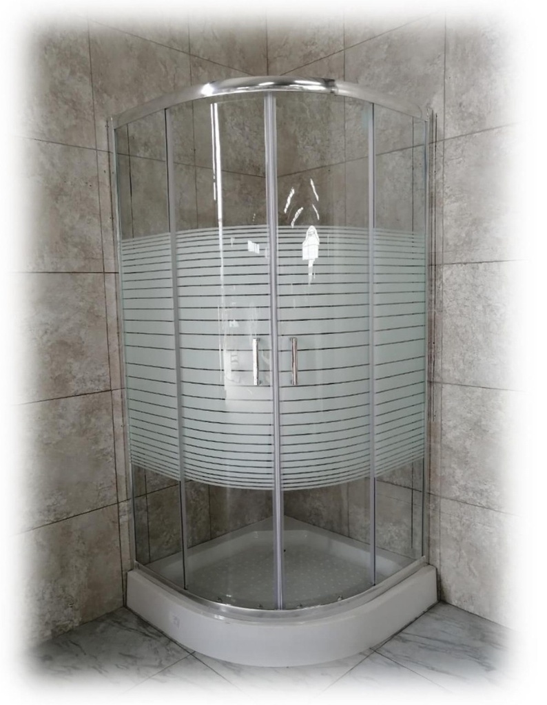 كبينة شاور زاوية 90*90 OS150 ابيض مقلم