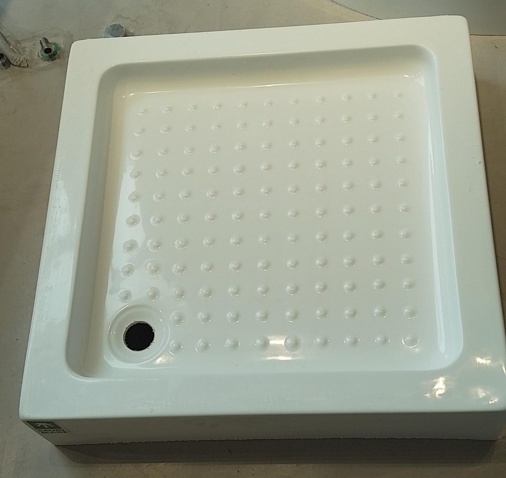 قاعدة شاور 70*70 فوق ابيض مربع