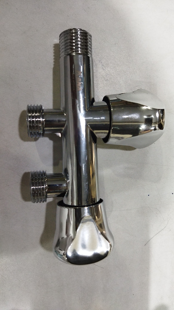 محبس زاوية كروم خطين لفه كاملة MH