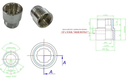 جلبة ذكر 15ملم915-209060 MODERNA BRASS ايطالي كروم  1/2*1/2