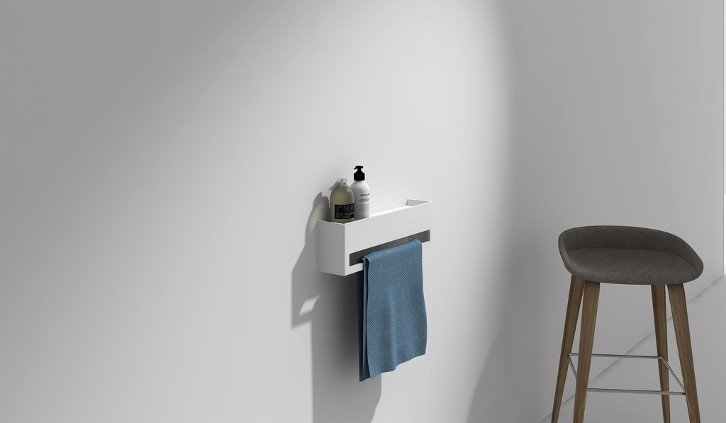 رف جداري حجر RR8001001 ابيض مطفي 15*10*50