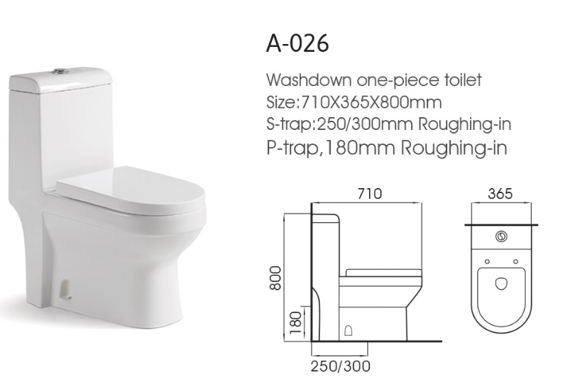 كرسي افرنجي A-026 صيني ORIENT STANDARD ابيض تصريف جداري 72*37*82 سم 18 سم PP