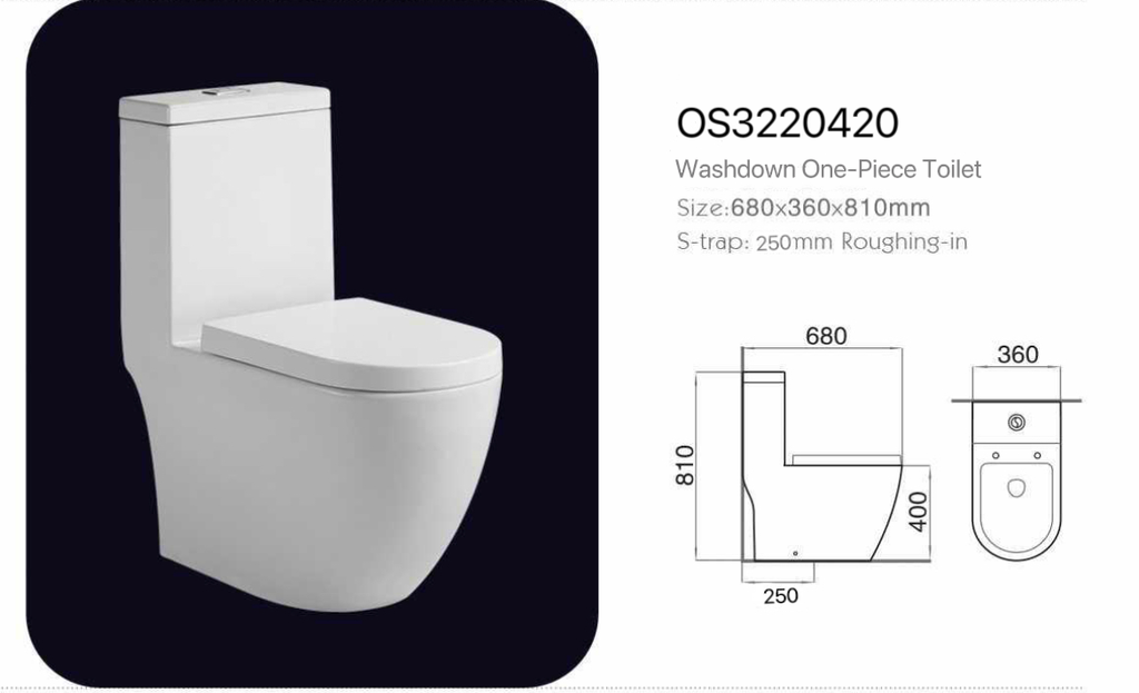 كرسي افرنجي أرضي OS3220420 صيني ORIENT STANDARD ابيض 67*36.5*81 سم دائري 25 سم UF