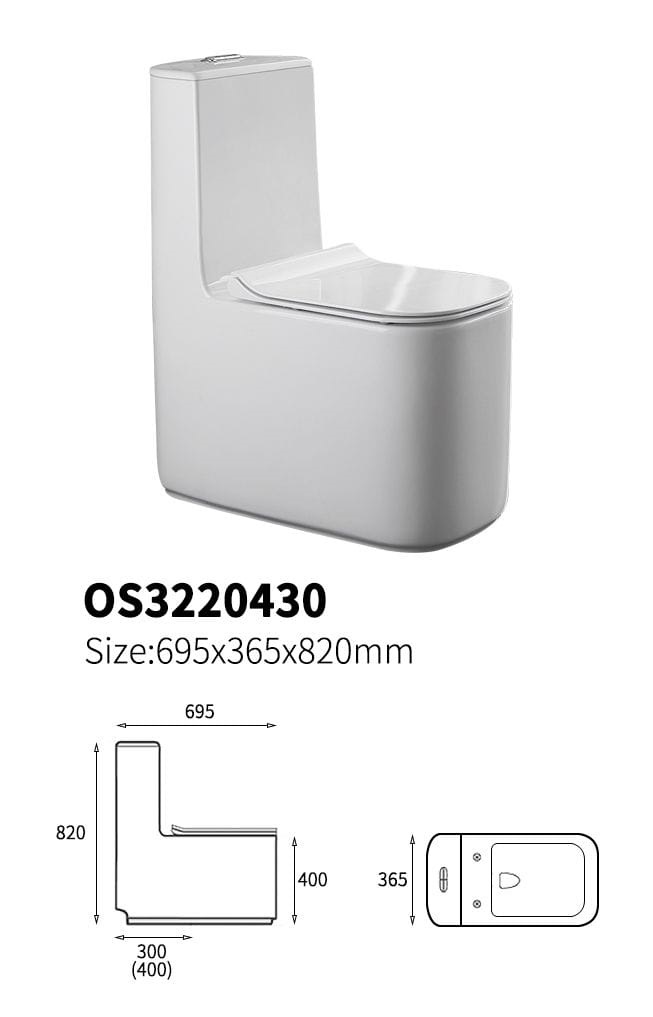 كرسي افرنجي أرضي OS3220430 صيني ORIENT STANDARD ابيض 69.5*36.5*82 سم دائري 30 سم UF