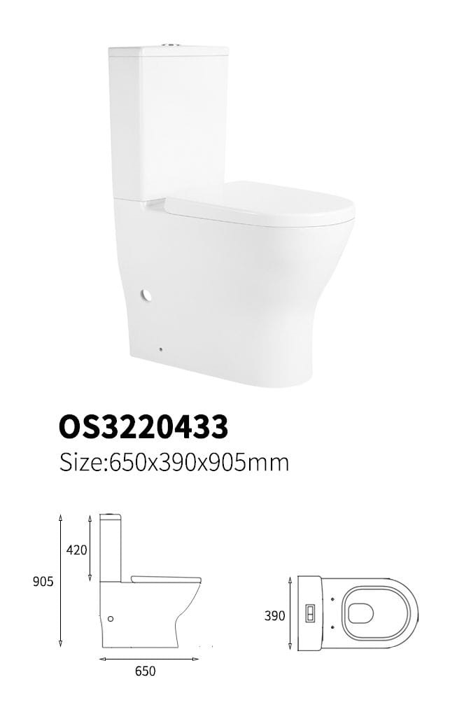 كرسي افرنجي قطعتين ORIENT STANDARD OS3220433 صيني ابيض 65*39*90.5 تصريف أرضي أو جداري UF