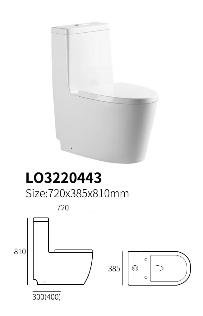 كرسي افرنجي  LOLO LO3220443 صيني ابيض 81*39*70.5 تصريف أرضي 30سم UF