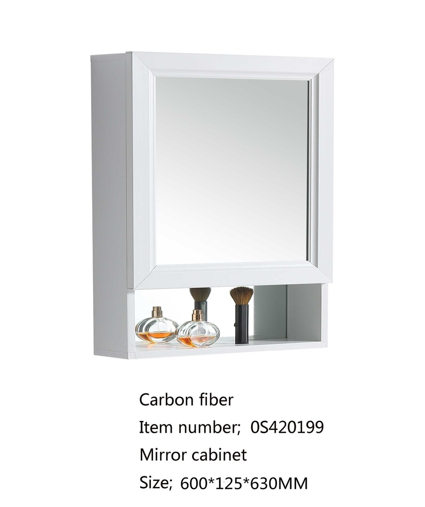 مراية كبينة OS420199  كاربون فيبر  لون أبيض مقاس 60*63 سم