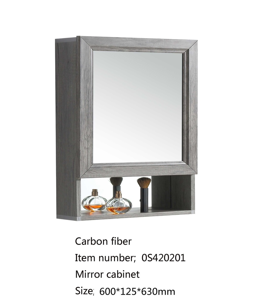 مراية كبينة OS420201 كاربون فيبر لون رمادي مقاس 60*63 سم