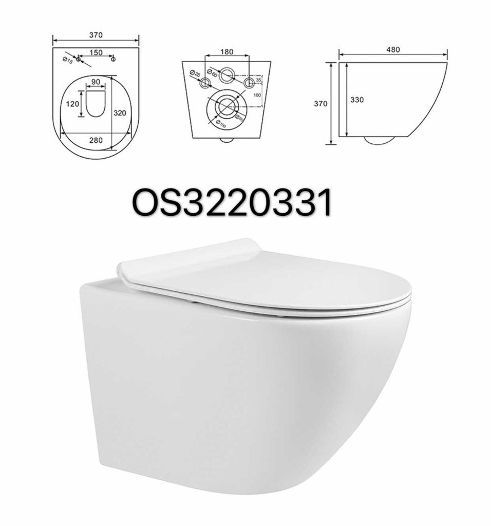 كرسي معلق OS3220331 صيني ORIENT STANDARD ابيض دائري 49.5*37*37 سم 18 سم UF