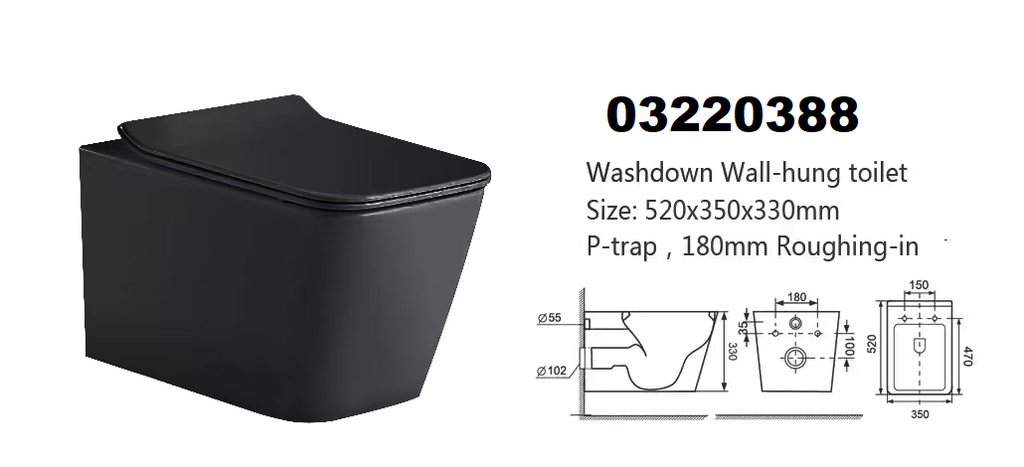 كرسي معلق UF OS3220336-B اسود مربع 51*34.5*34 سم