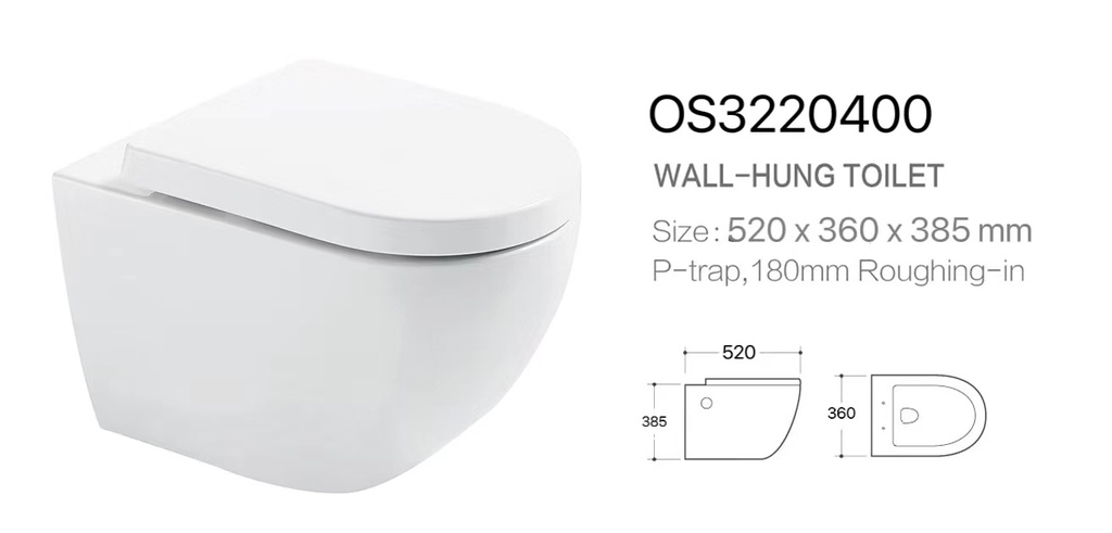 كرسي معلق OS3220400 صيني ORIENT STANDARD ابيض دائري 52*36*38.5 سم 18 سم UF