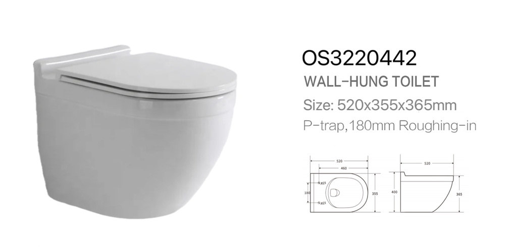 كرسي معلق OS3220442 صيني ORIENT STANDARD ابيض 52.5*36.5*40 سم دائري 18 سم UF