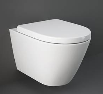 كرسي افرنجي معلق RST23500A FEELING ابيض مطفي دائري 52 سم مع غطاء