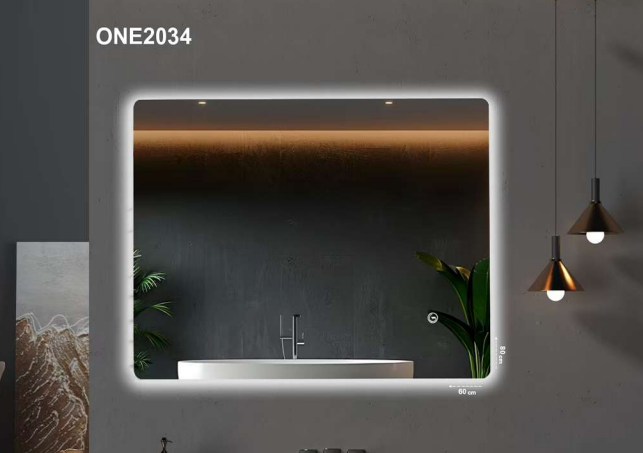 مراية ليد ONE2034  صيني اضاءة خلفية 3  لون 60*80  سم مستطيل اتجاهين  