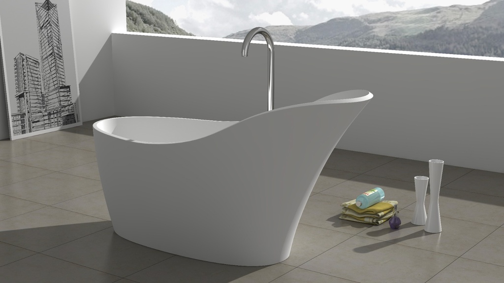  مغطس كلاسيكي  حجر RR111  مقاس 169*74*88  ابيض مطفي  