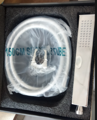 سماعة دش يد ستانلس ستيل مع لي وقاعدة كروم مربع MH