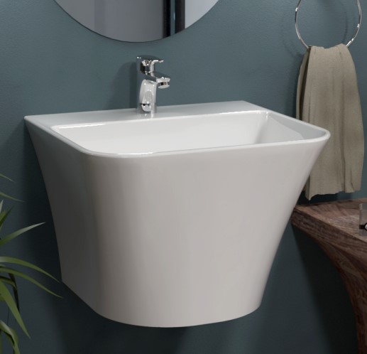 مغسلة ميراج معلق خزف سعودي ابيض