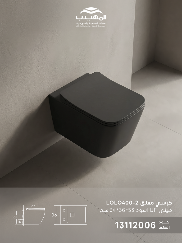 كرسي معلق LOLO400-2 SQUARE صيني 18 سم UF اسود 53*36*34 سم