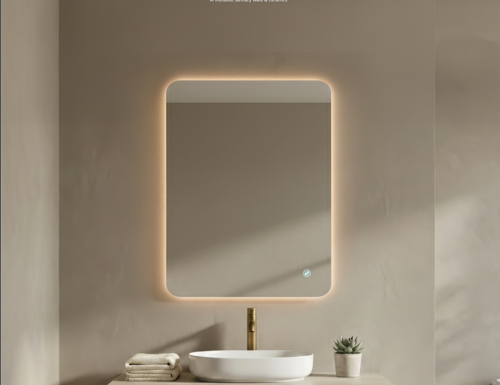 مراية ليد OS093 صيني اضاءة خلفية 3 لون اتجاهين 80*60 سم مستطيل 