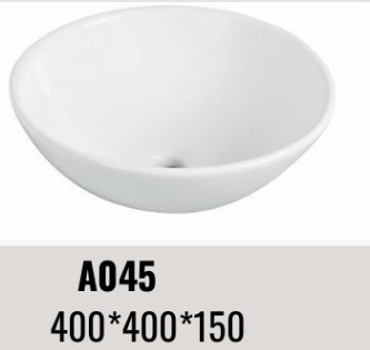 حوض مغسلة ديكور دائري ابيض  A045 مقاس 40*40*15 سم 
