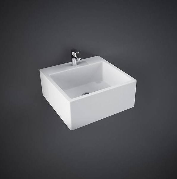 حوض سيراميك RAK-OC146AWHA ابيض مربع 32.5*32.5 سم