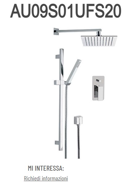 خلاط دش مخفي  RR70308/357UFMXLT8 ABSOLUTE ايطالي REMER كروم مع صاعد نازل وسماعة جداري بماسورة