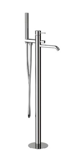 خلاط مغطس فري ستاند X08LT8 ايطالي REMER كروم دائري مع سماعة يد