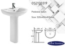 مغسلة سيراميك عمود OS2120403 ابيض دائري 52 سم