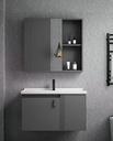 مغسلة المونيوم KD OS290023 صيني ORIENT STANDARD رمادي غامق 60 سم مع حوض سيراميك مع صيدلية بمراية