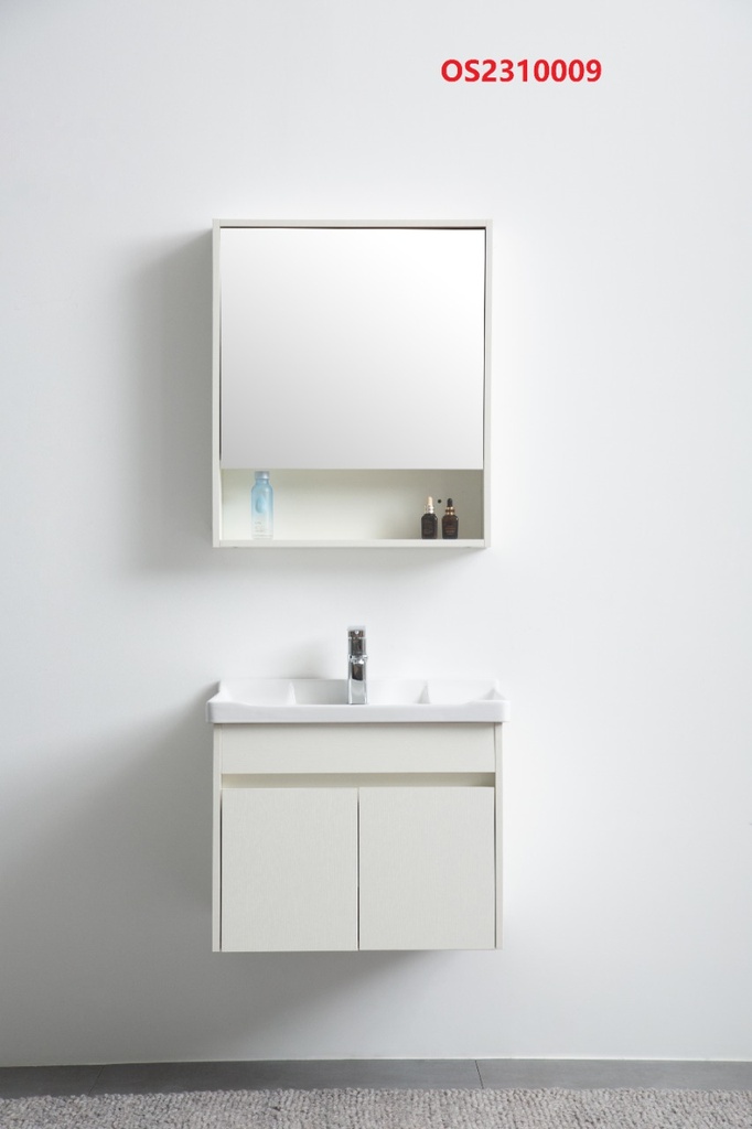  مغسلة دولاب خشب OS2310009   لون أبيض مع  صيدلية مراية  60  سم  